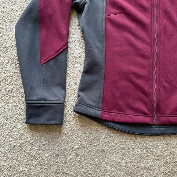 Nike ACG Sweater Womens Medium Full Zip Mock Neck Fleece Red Grey - Picture 6 of 13